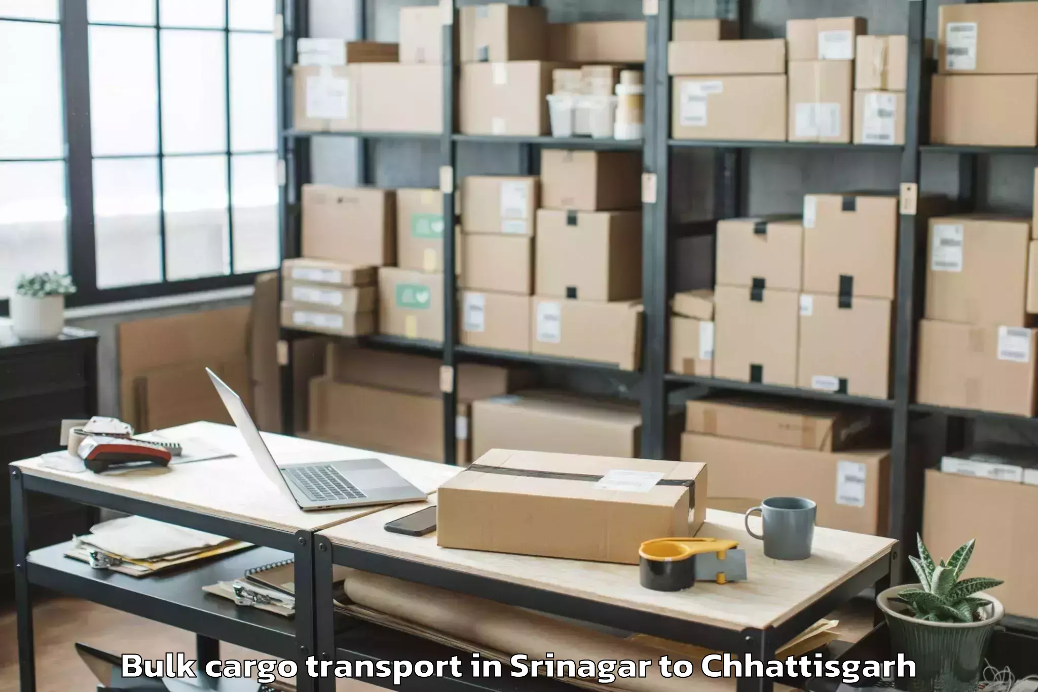 Comprehensive Srinagar to Dharamjaigarh Bulk Cargo Transport